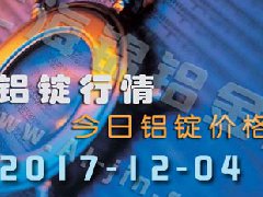 鋁錠行情：12月4日長江各地區(qū)鋁錠價(jià)格市場行情