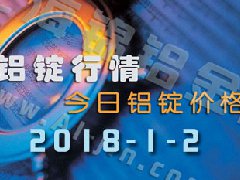 鋁錠行情2018：1月2日長江鋁錠價,全國各地今日鋁